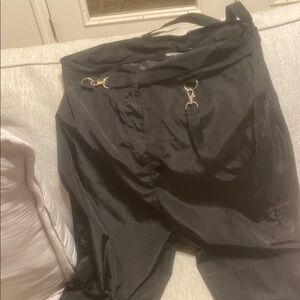 Prettylittlething 
Black shell brace detailed cuffed jogger
Size 16